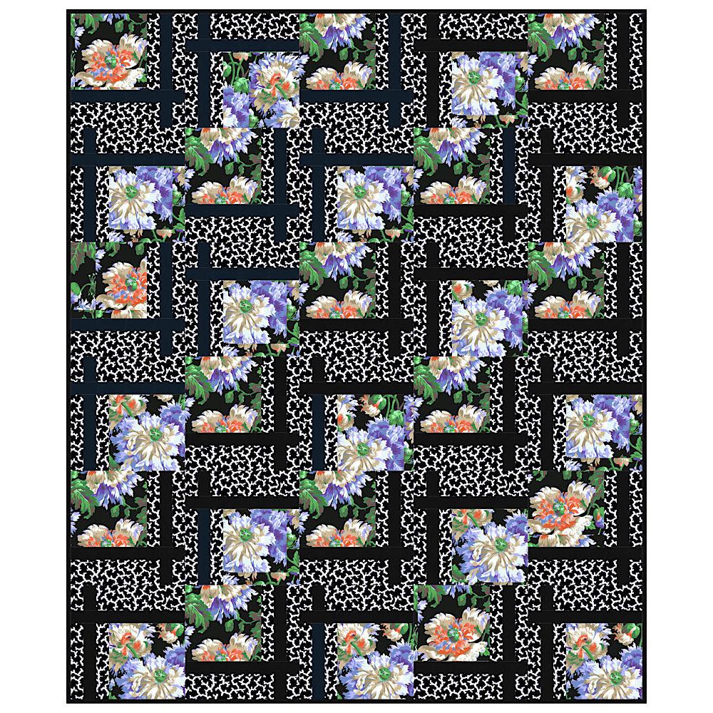 Kaffe Contrast Garden Party with Contrast Coral BQ2 Quilt Kit-Free Spirit Fabrics-My Favorite Quilt Store