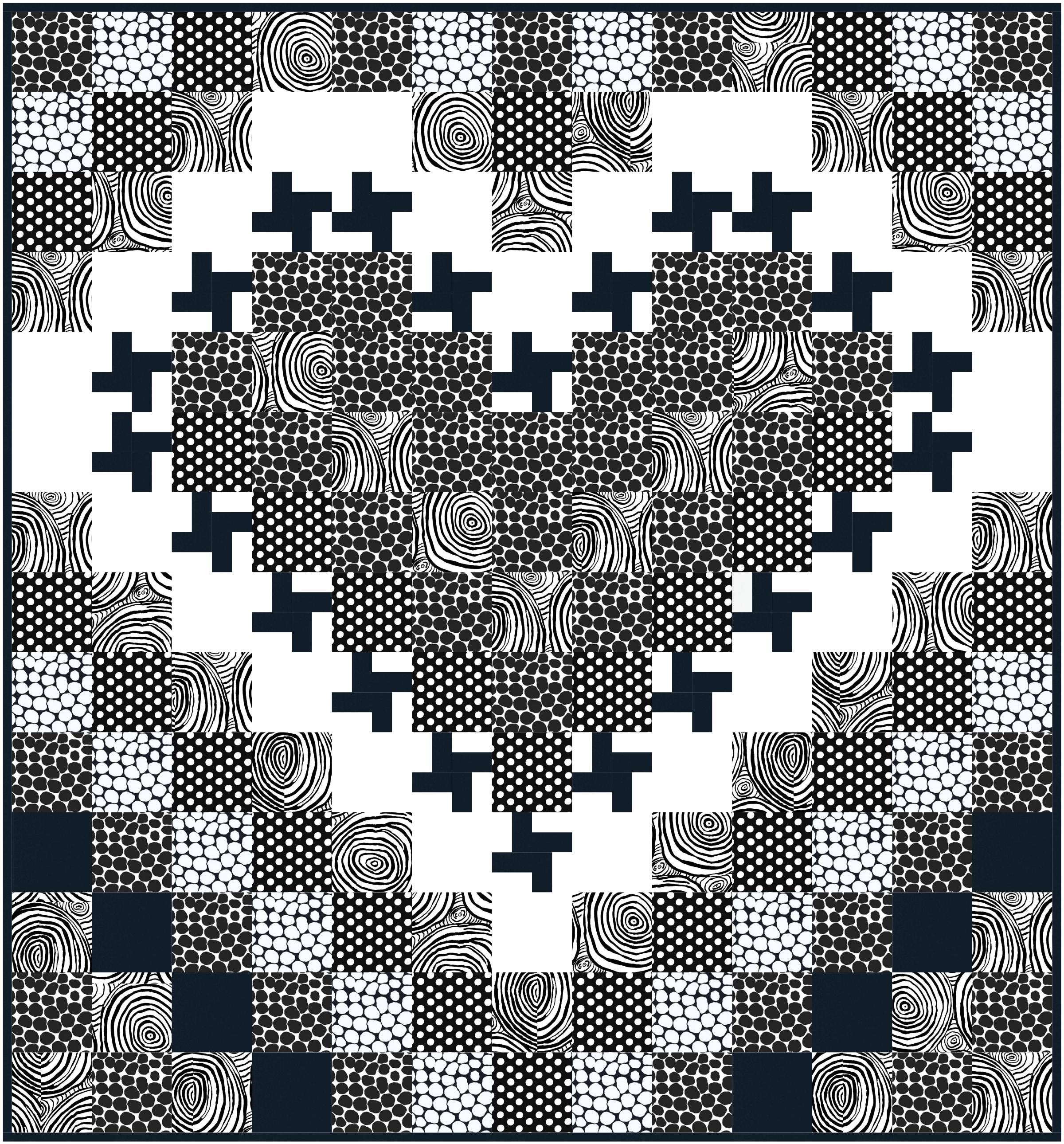 Kaffe Contrast Heart Quilt Kit-Free Spirit Fabrics-My Favorite Quilt Store