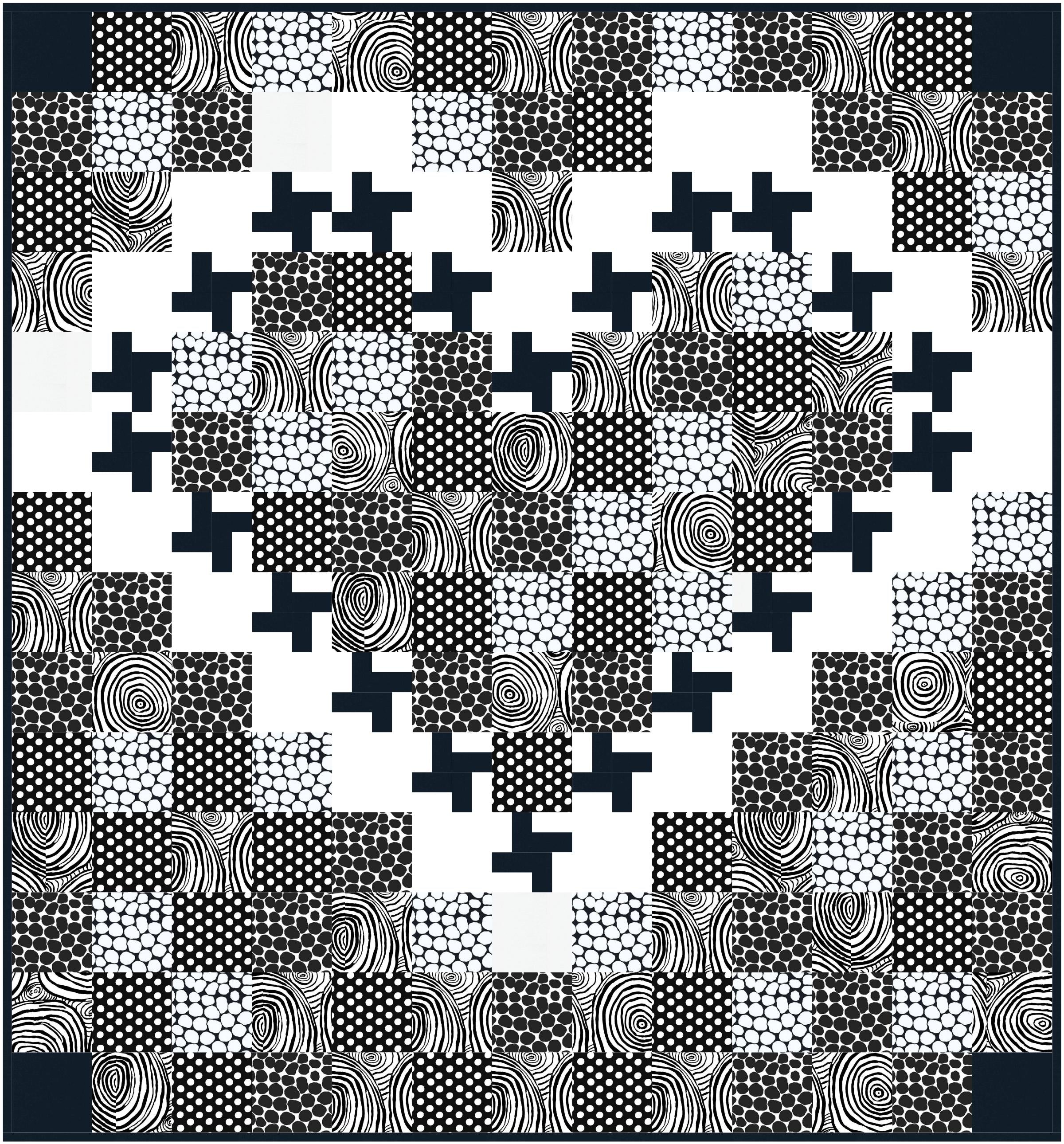 Kaffe Contrast Heart Quilt Kit-Free Spirit Fabrics-My Favorite Quilt Store