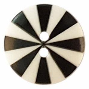Kaffe Fassett Black and White Radiate Button 3/4"- 20mm