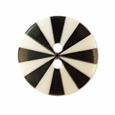 Kaffe Fassett Black and White Radiate Button 5/8"- 15mm