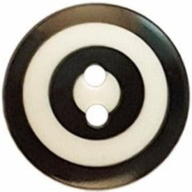 Kaffe Fassett Black and White Target Button 3/4"- 20mm-Dill Buttons of America-My Favorite Quilt Store