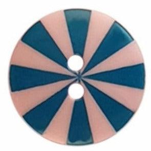 Kaffe Fassett Blue and Pink Radiate Button 5/8"- 15mm-Dill Buttons of America-My Favorite Quilt Store