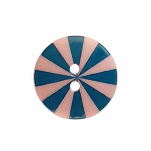 Kaffe Fassett Blue and Pink Radiate Button 5/8"- 15mm