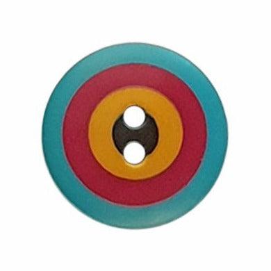 Kaffe Fassett Blue and Red Target Button 5/8"- 15mm-Dill Buttons of America-My Favorite Quilt Store