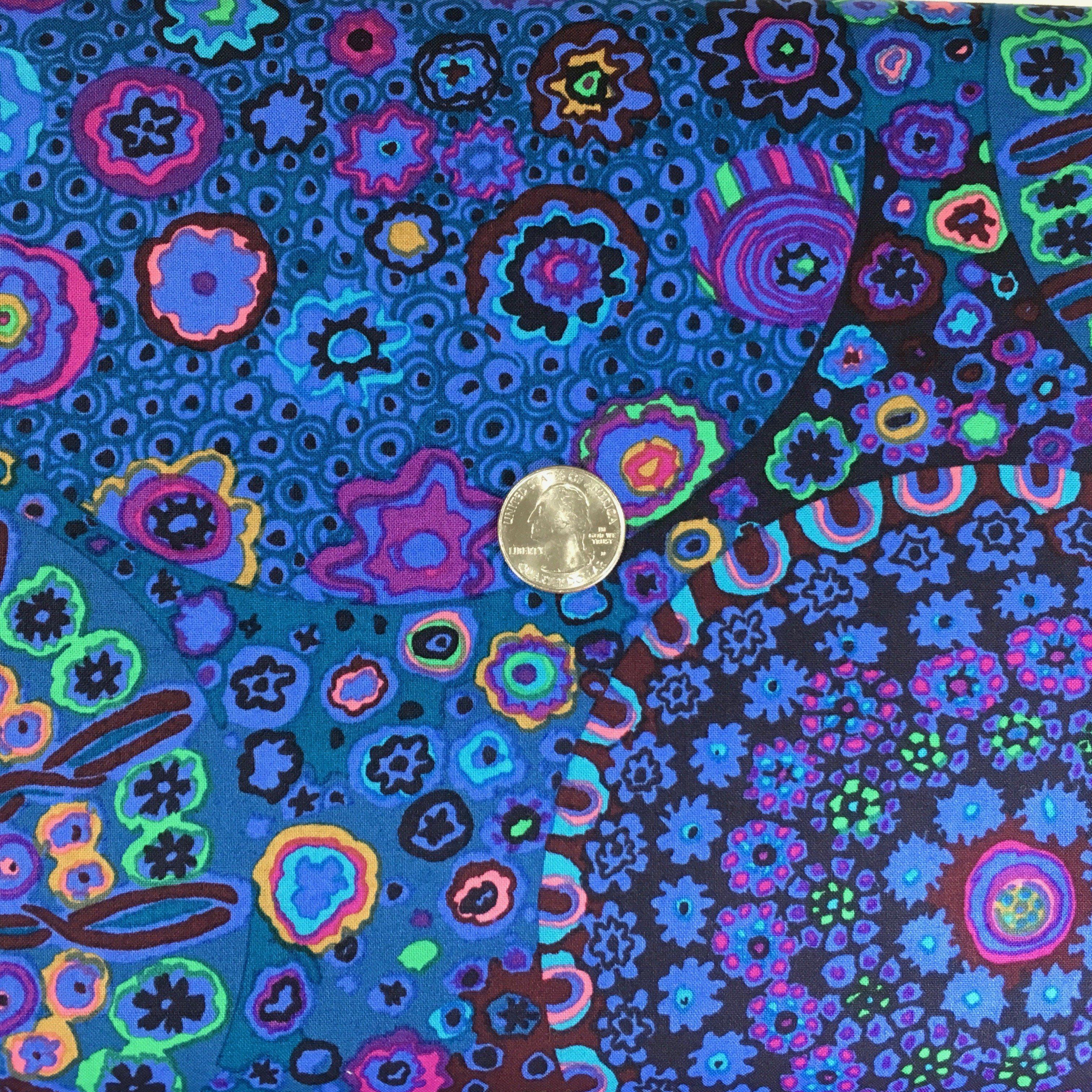 Kaffe Fassett Classics Millefiore Blue Fabric-Free Spirit Fabrics-My Favorite Quilt Store