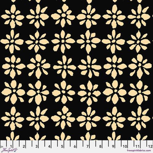 Kaffe Fassett Collective August 2024 Black Snow Flower Fabric-Free Spirit Fabrics-My Favorite Quilt Store