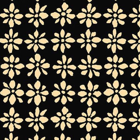 Kaffe Fassett Collective August 2024 Black Snow Flower Fabric