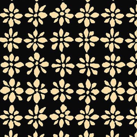 Kaffe Fassett Collective August 2024 Black Snow Flower Fabric-Free Spirit Fabrics-My Favorite Quilt Store