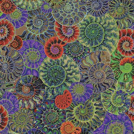 Kaffe Fassett Collective August 2024 Dark Ammonites Fabric