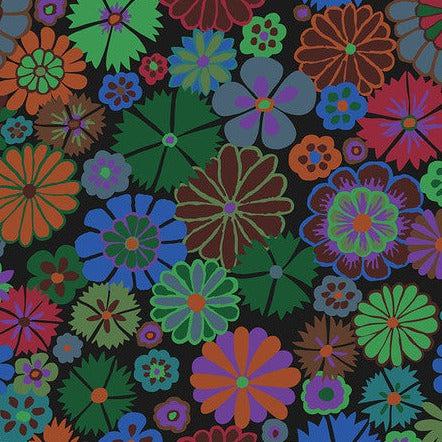 Kaffe Fassett Collective August 2024 Dark Folk Floral Fabric-Free Spirit Fabrics-My Favorite Quilt Store