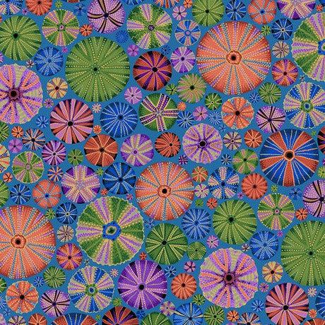 Kaffe Fassett Collective August 2024 Dark Urchins Fabric-Free Spirit Fabrics-My Favorite Quilt Store