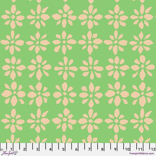 Kaffe Fassett Collective August 2024 Green Snow Flower Fabric-Free Spirit Fabrics-My Favorite Quilt Store
