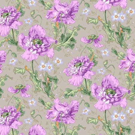 Kaffe Fassett Collective August 2024 Grey Papaver Fabric