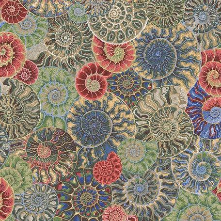 Kaffe Fassett Collective August 2024 Neutral Ammonites Fabric