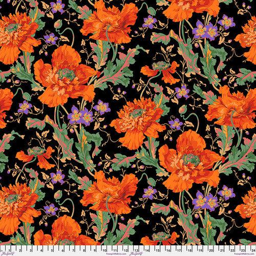 Kaffe Fassett Collective August 2024 Orange Papaver Fabric-Free Spirit Fabrics-My Favorite Quilt Store