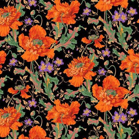 Kaffe Fassett Collective August 2024 Orange Papaver Fabric-Free Spirit Fabrics-My Favorite Quilt Store
