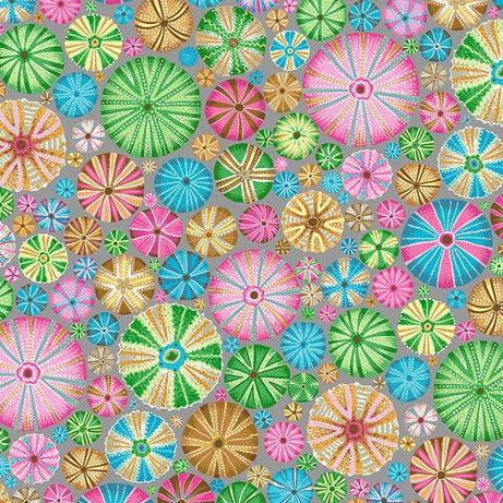 Kaffe Fassett Collective August 2024 Pastel Urchins Fabric-Free Spirit Fabrics-My Favorite Quilt Store