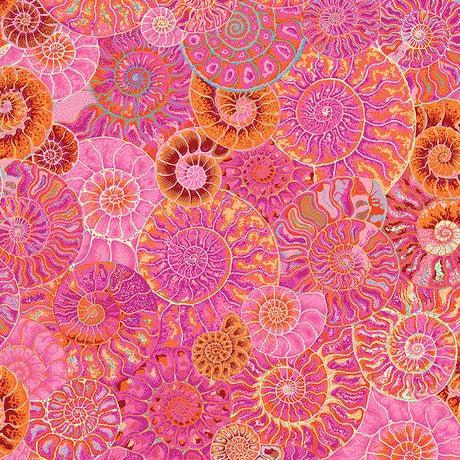 Kaffe Fassett Collective August 2024 Pink Ammonites Fabric