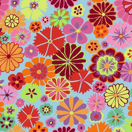Kaffe Fassett Collective August 2024 Pink Folk Floral Fabric-Free Spirit Fabrics-My Favorite Quilt Store