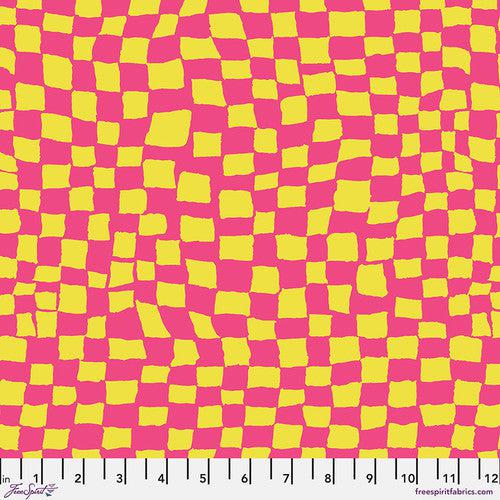 Kaffe Fassett Collective August 2024 Pink Gameboard Fabric-Free Spirit Fabrics-My Favorite Quilt Store