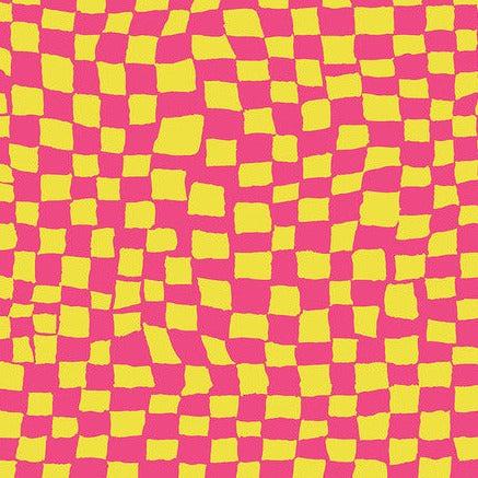 Kaffe Fassett Collective August 2024 Pink Gameboard Fabric-Free Spirit Fabrics-My Favorite Quilt Store