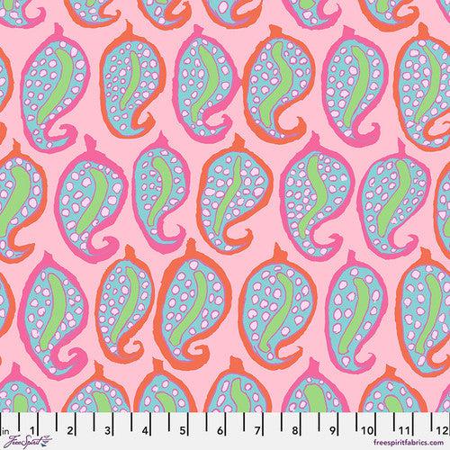 Kaffe Fassett Collective August 2024 Pink Pasha Paisley Fabric-Free Spirit Fabrics-My Favorite Quilt Store