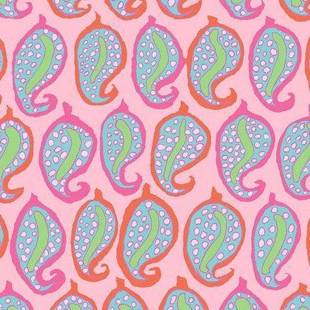 Kaffe Fassett Collective August 2024 Pink Pasha Paisley Fabric-Free Spirit Fabrics-My Favorite Quilt Store