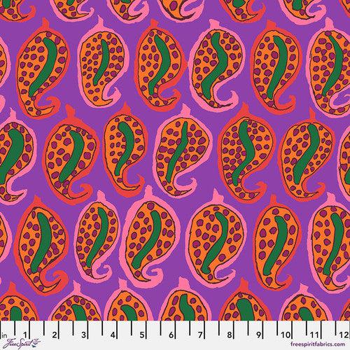 Kaffe Fassett Collective August 2024 Purple Pasha Paisley Fabric-Free Spirit Fabrics-My Favorite Quilt Store
