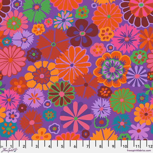 Kaffe Fassett Collective August 2024 Red Folk Floral Fabric-Free Spirit Fabrics-My Favorite Quilt Store