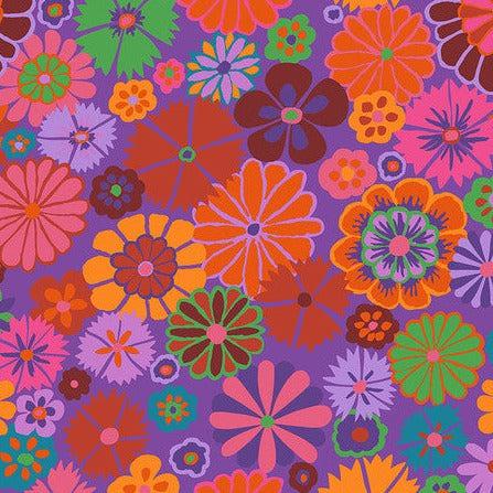 Kaffe Fassett Collective August 2024 Red Folk Floral Fabric-Free Spirit Fabrics-My Favorite Quilt Store