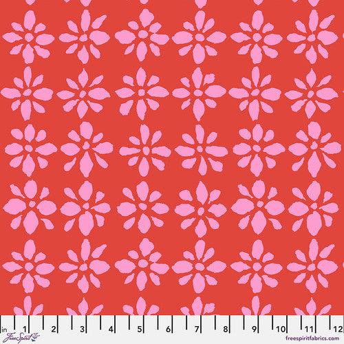 Kaffe Fassett Collective August 2024 Red Snow Flower Fabric-Free Spirit Fabrics-My Favorite Quilt Store