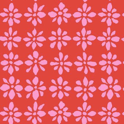 Kaffe Fassett Collective August 2024 Red Snow Flower Fabric-Free Spirit Fabrics-My Favorite Quilt Store
