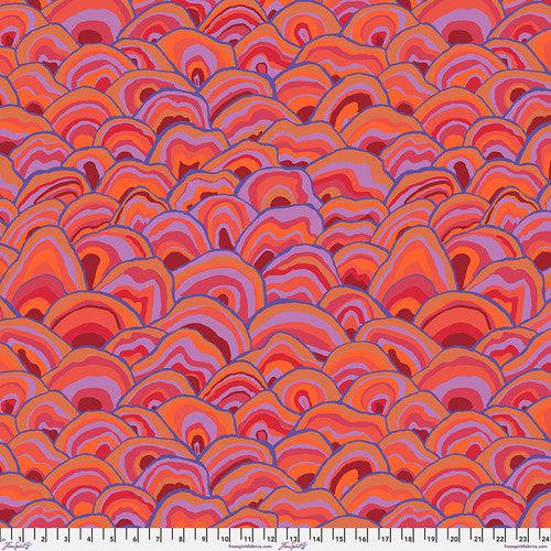 Kaffe Fassett Collective August 2024 Red Wobble Fabric-Free Spirit Fabrics-My Favorite Quilt Store