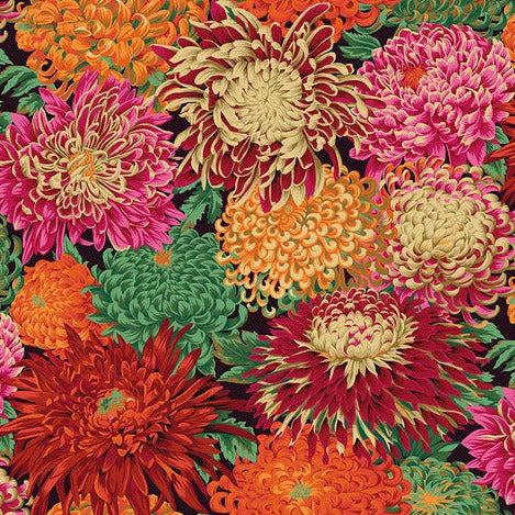 Kaffe Fassett Japanese Chrysanthemum Red Fabric-Free Spirit Fabrics-My Favorite Quilt Store