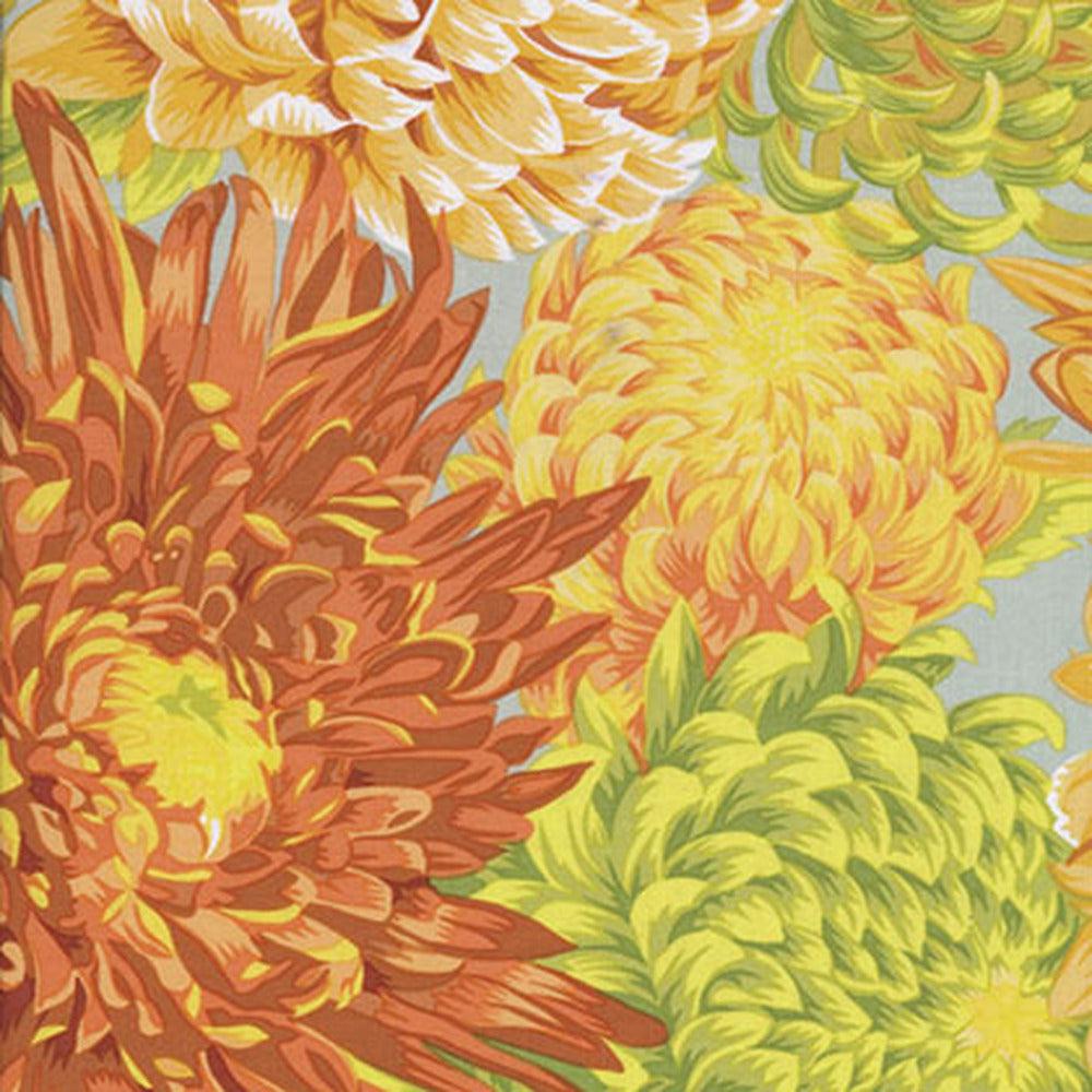 Kaffe Fassett Japanese Chrysanthemum Yellow Fabric-Free Spirit Fabrics-My Favorite Quilt Store