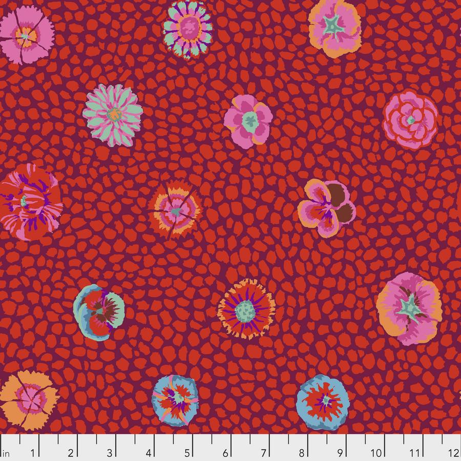 Kaffe Fassett Red Guinea Flower Fabric-Free Spirit Fabrics-My Favorite Quilt Store