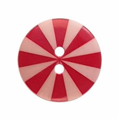 Kaffe Fassett Red and Pink Radiate Button 5/8"- 15mm