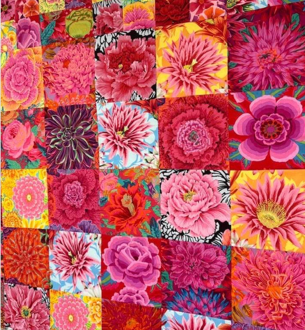 Kaffe Fassett Seed Packets Pink Quilt Kit-Free Spirit Fabrics-My Favorite Quilt Store