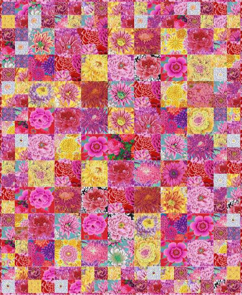 Kaffe Fassett Seed Packets Pink Quilt Kit-Free Spirit Fabrics-My Favorite Quilt Store