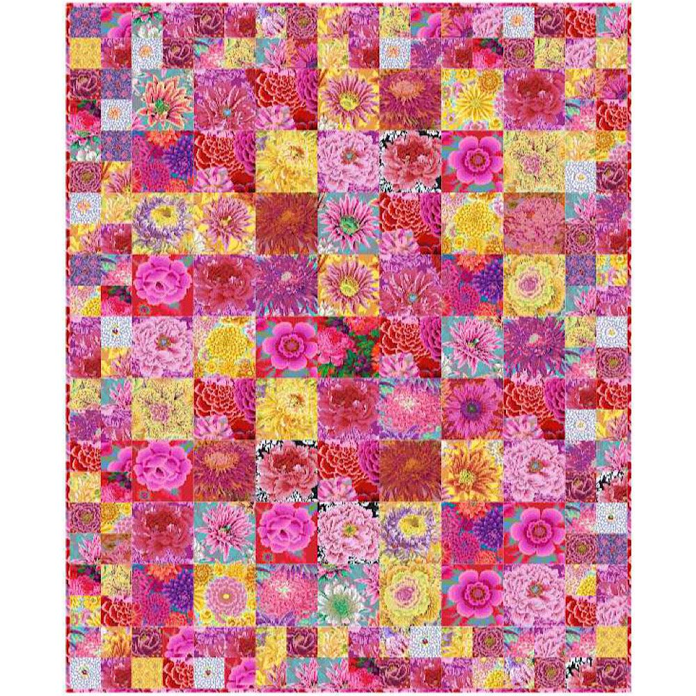 Kaffe Fassett Seed Packets Pink Quilt Kit-Free Spirit Fabrics-My Favorite Quilt Store