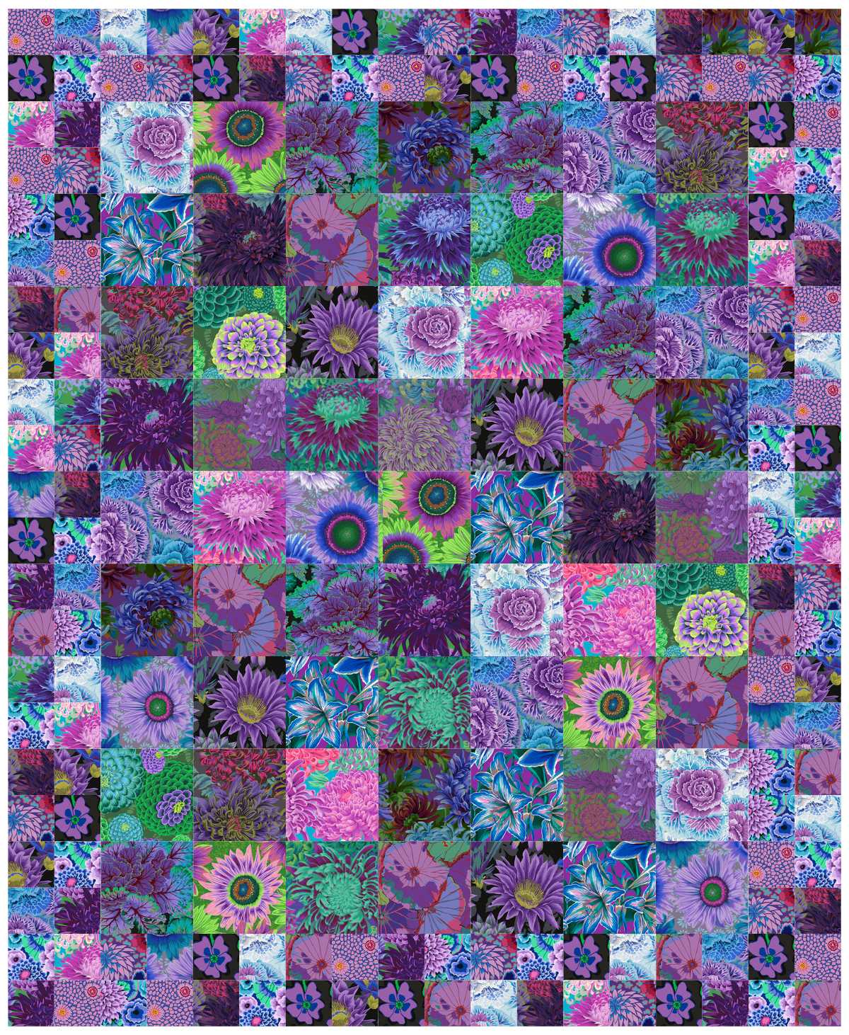 Kaffe Fassett Seed Packets Purple Quilt Kit-Free Spirit Fabrics-My Favorite Quilt Store