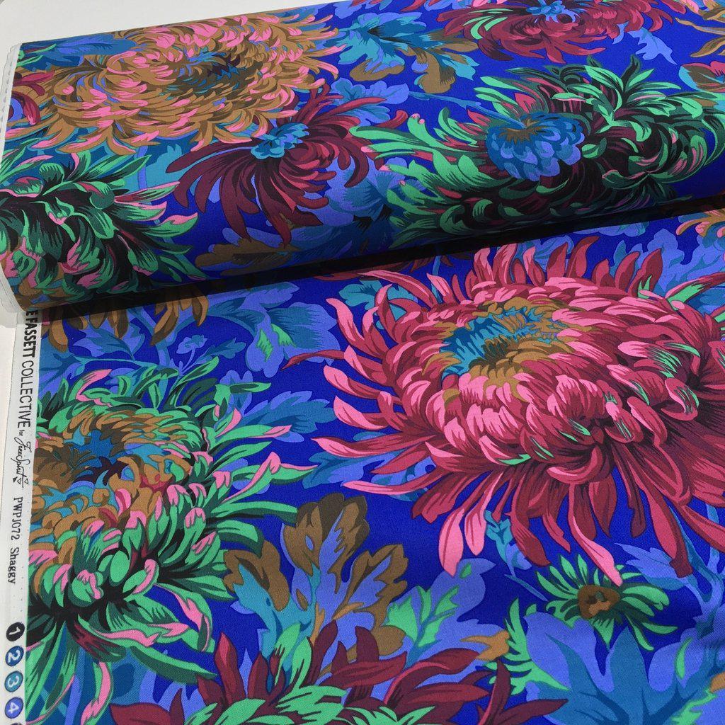 Kaffe Fassett Shaggy Cobalt Fabric-Free Spirit Fabrics-My Favorite Quilt Store