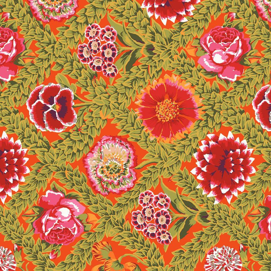 Kaffe Fassett Vintage Collective Circus Flower Lattice Fabric-Free Spirit Fabrics-My Favorite Quilt Store