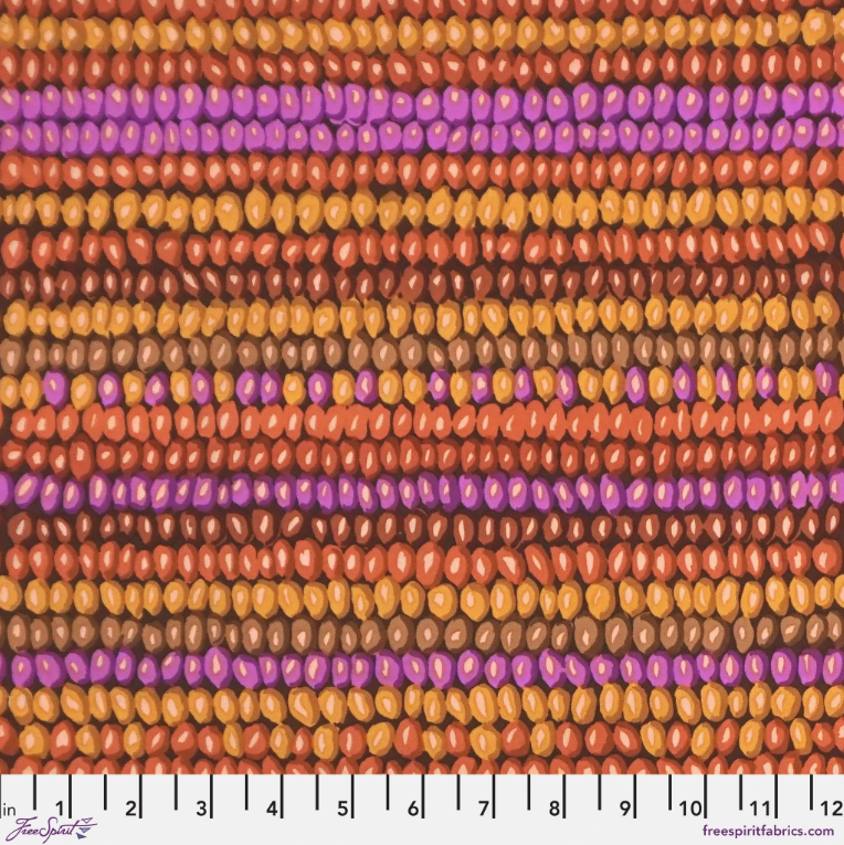 Kaffe Fassett Vintage Collective Earth Bead Stripe Fabric-Free Spirit Fabrics-My Favorite Quilt Store