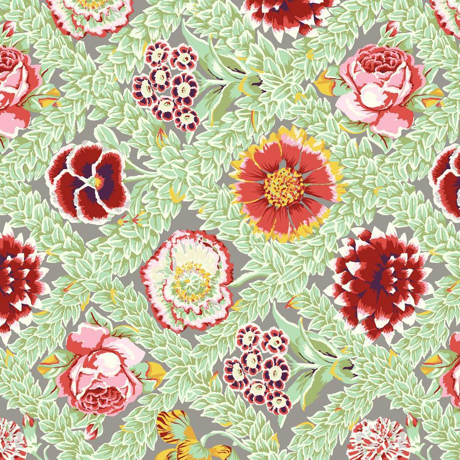 Kaffe Fassett Vintage Collective Leafy Flower Lattice Fabric-Free Spirit Fabrics-My Favorite Quilt Store