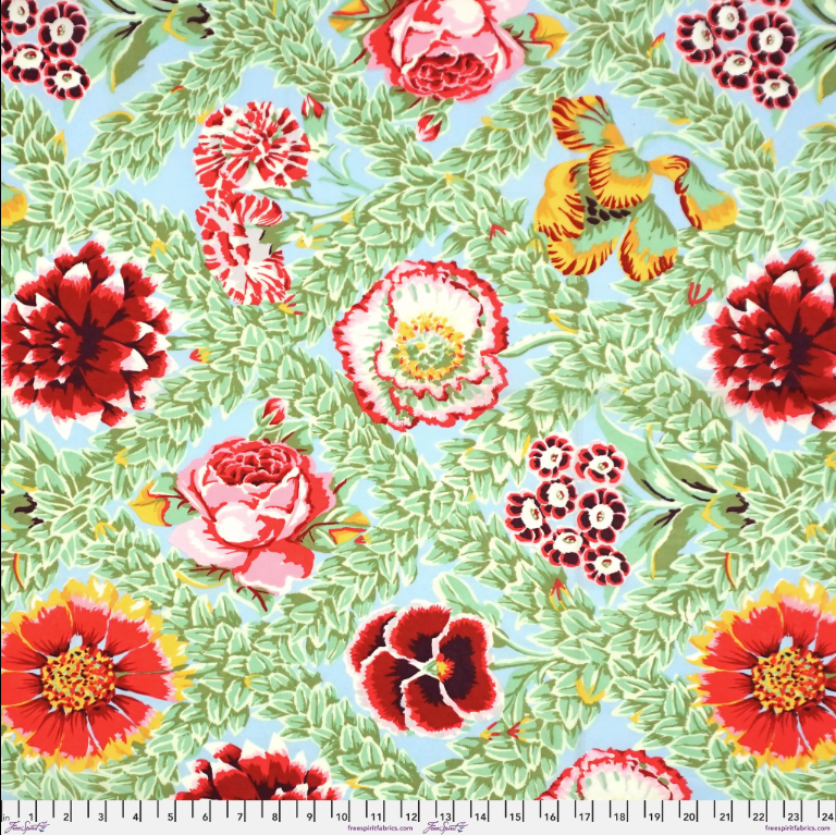 Kaffe Fassett Vintage Collective Summer Flower Lattice Fabric-Free Spirit Fabrics-My Favorite Quilt Store