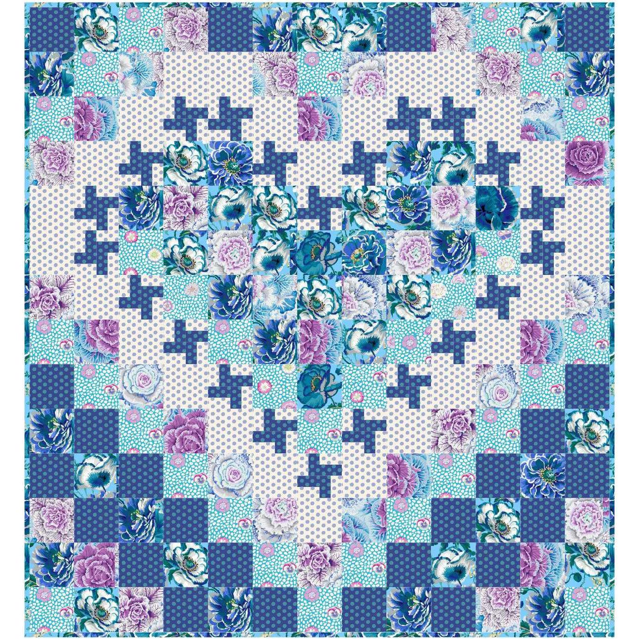 Kaffe My Heart is Blue for You Quilt Kit-Free Spirit Fabrics-My Favorite Quilt Store