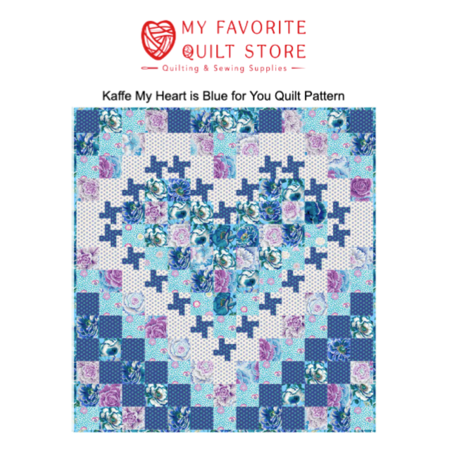 Kaffe My Heart of Blue for You Quilt Pattern - Digital Download