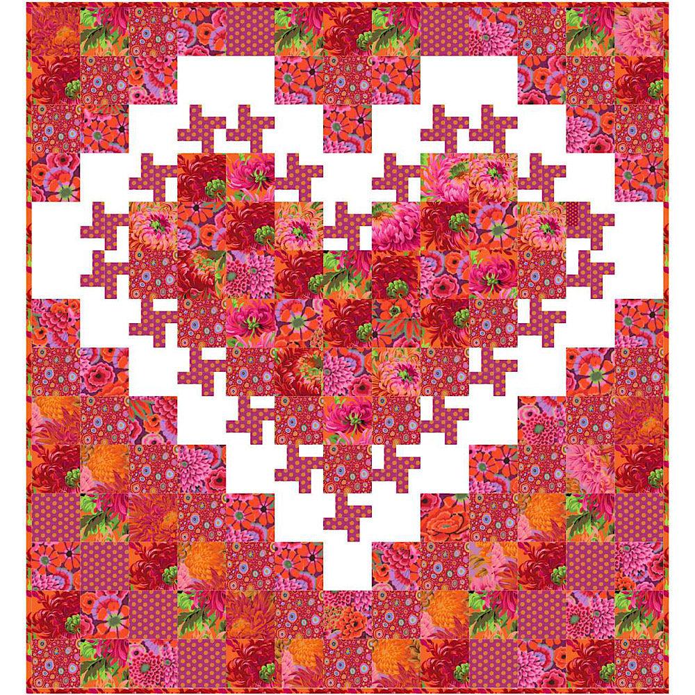 Kaffe My Red Heart Quilt Kit-Free Spirit Fabrics-My Favorite Quilt Store
